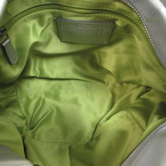 COACH SIGNATURE PLATINUM SILVER CARLY HANDBAG 1061 - Picture 3 of 8